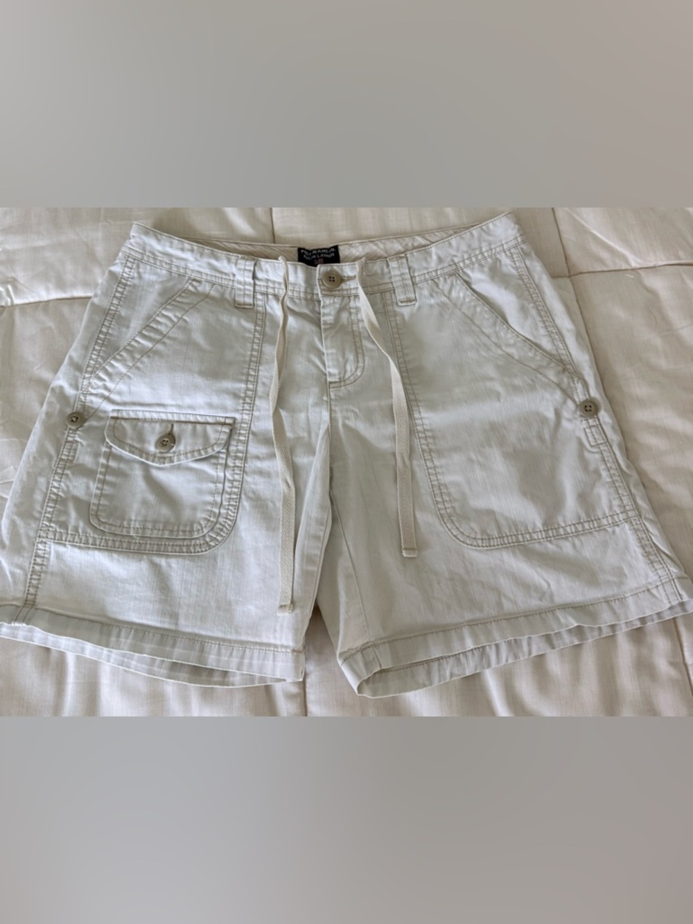Polo Ralph Lauren women’s off white cotton cargo shorts preppy classic pockets 6